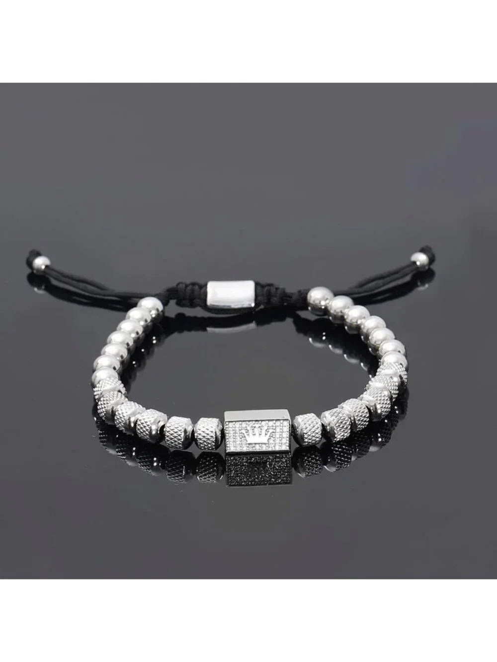 Stylish Stainless Steel Crown Cuff Bracelets for Men - 18kt Gold Set